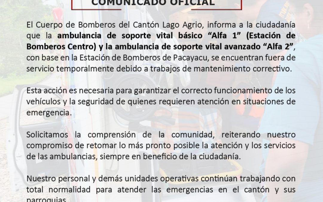 🚑 Comunicado a la ciudadanía